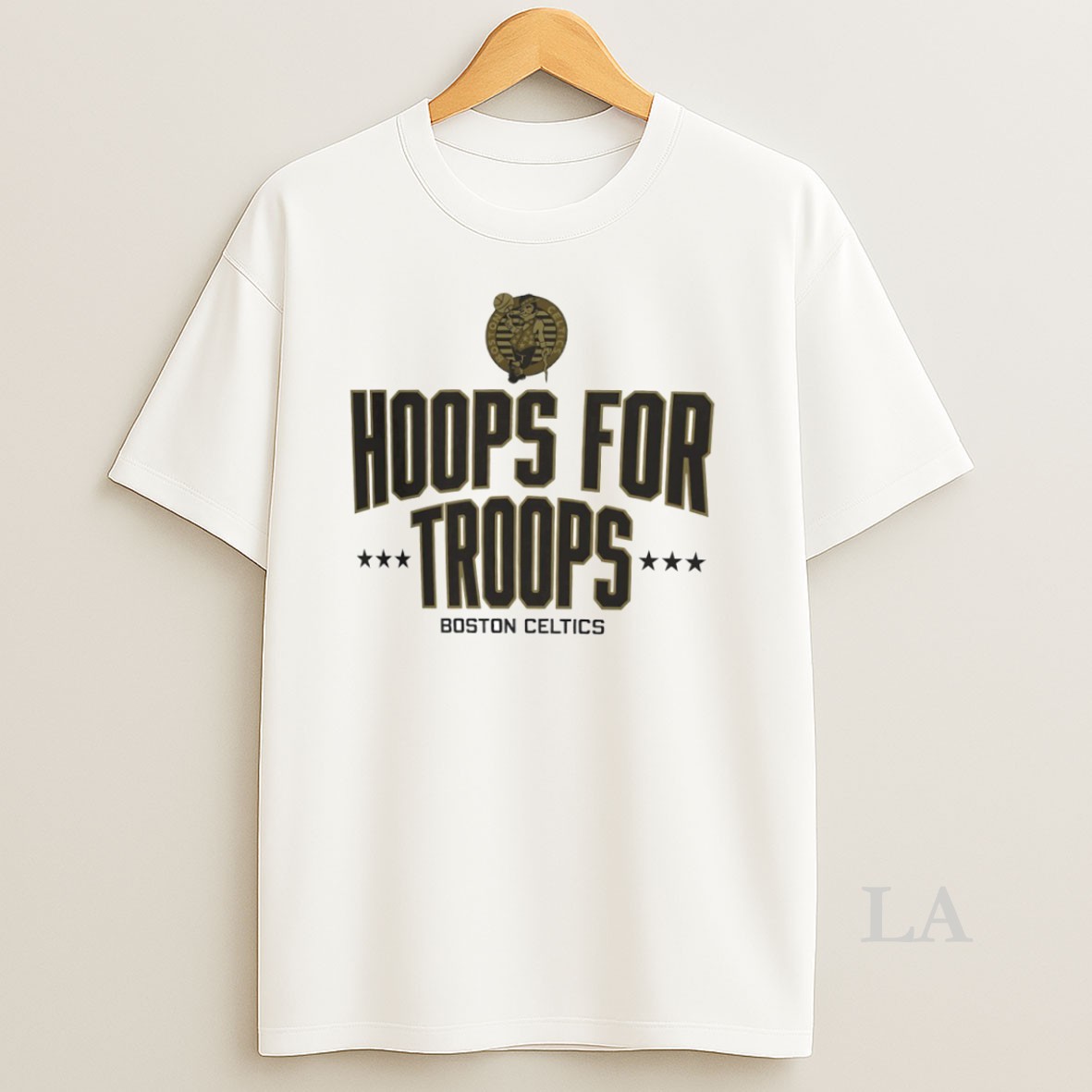 Original Hoops For Troops Boston Celtics Basketball Circle Shirt