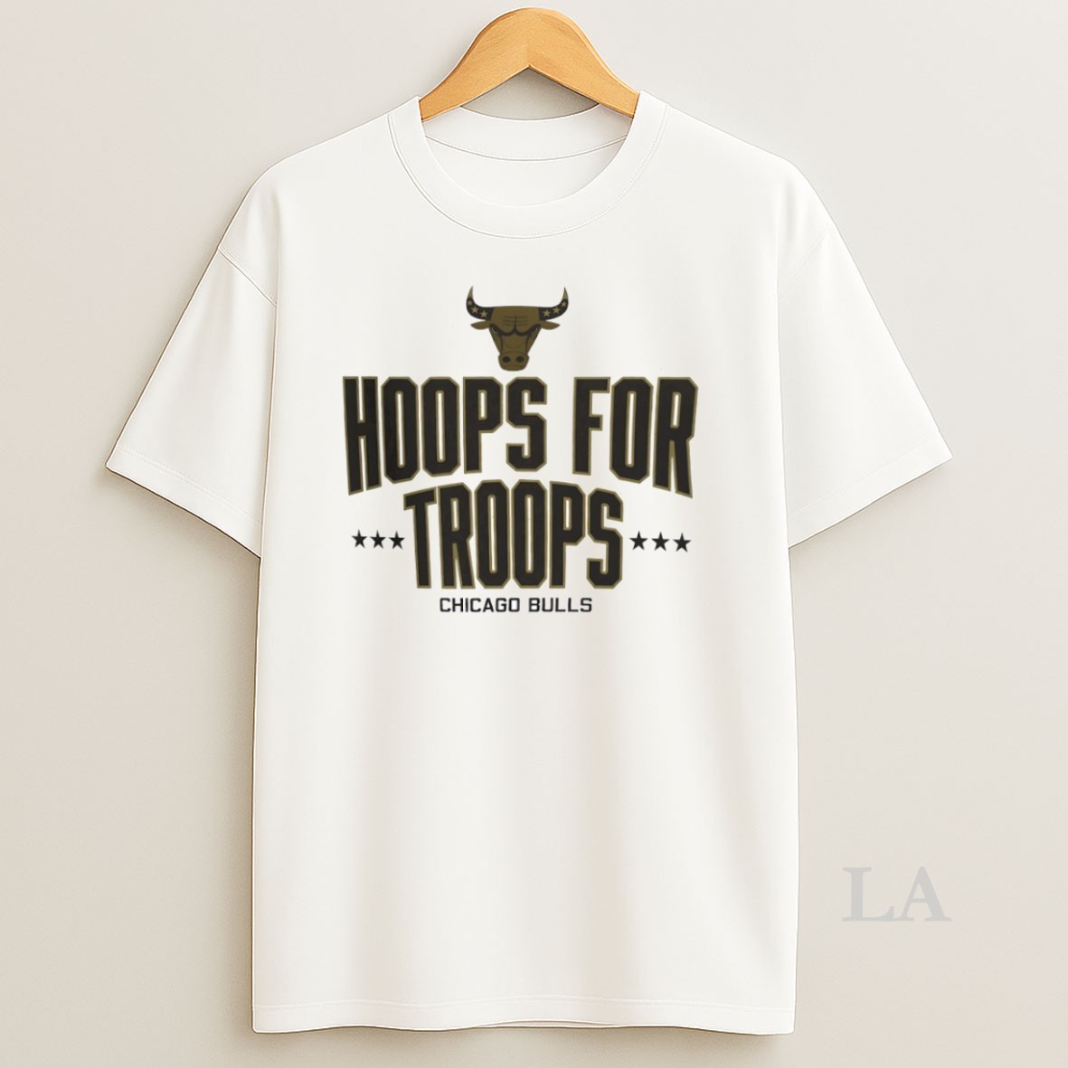 Original Hoops For Troops Chicago Bulls Basketball Circle Shirt