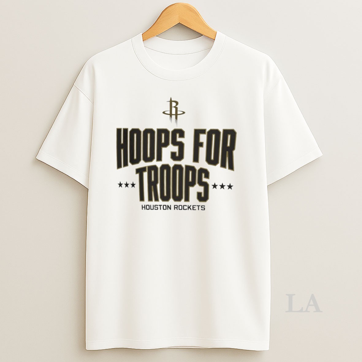 Original Hoops For Troops Houston Rockets Basketball Circle Shirt