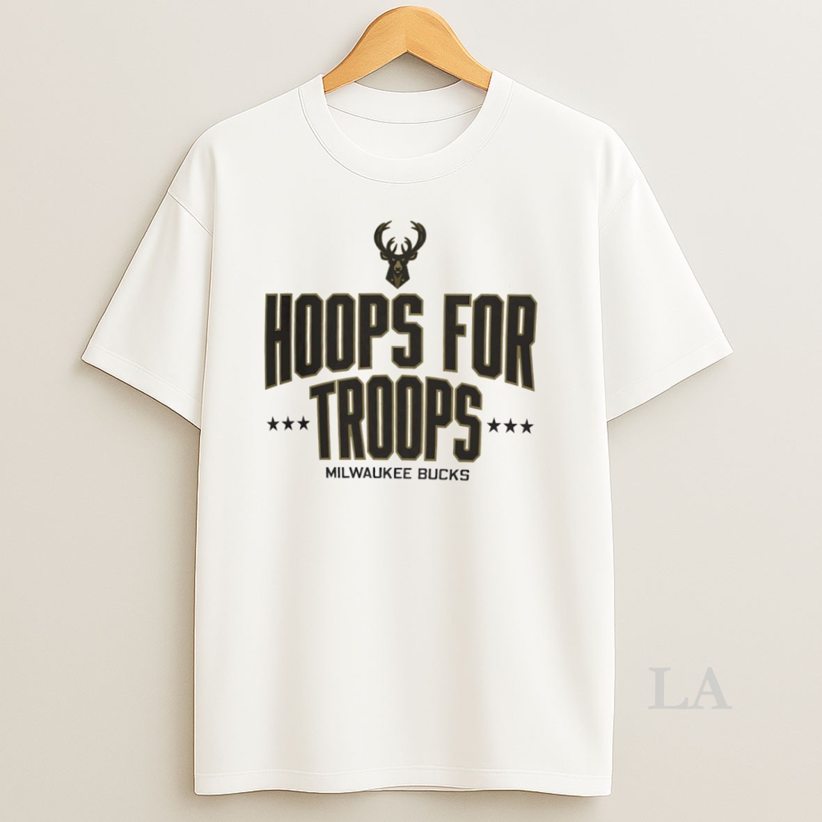 Original Hoops For Troops Milwaukee Bucks Basketball Circle Shirt