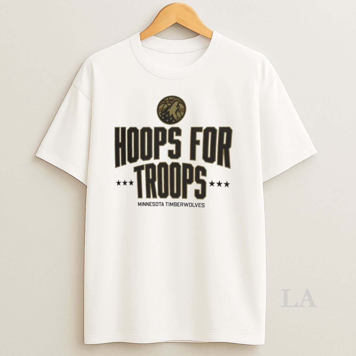 Original Hoops For Troops Minnesota Timberwolves Basketball Circle Shirt