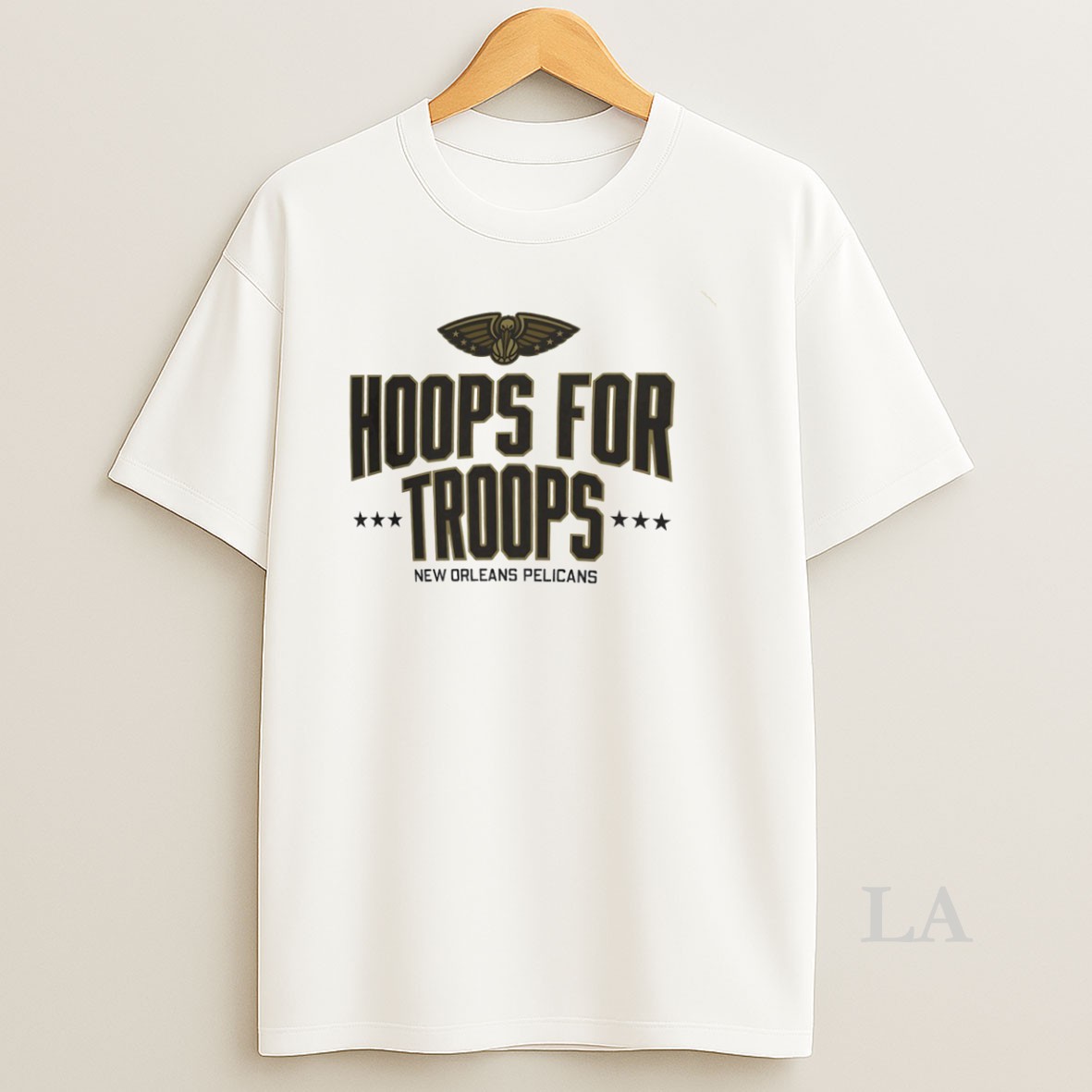 Original Hoops For Troops New Orleans Pelicans Basketball Circle Shirt