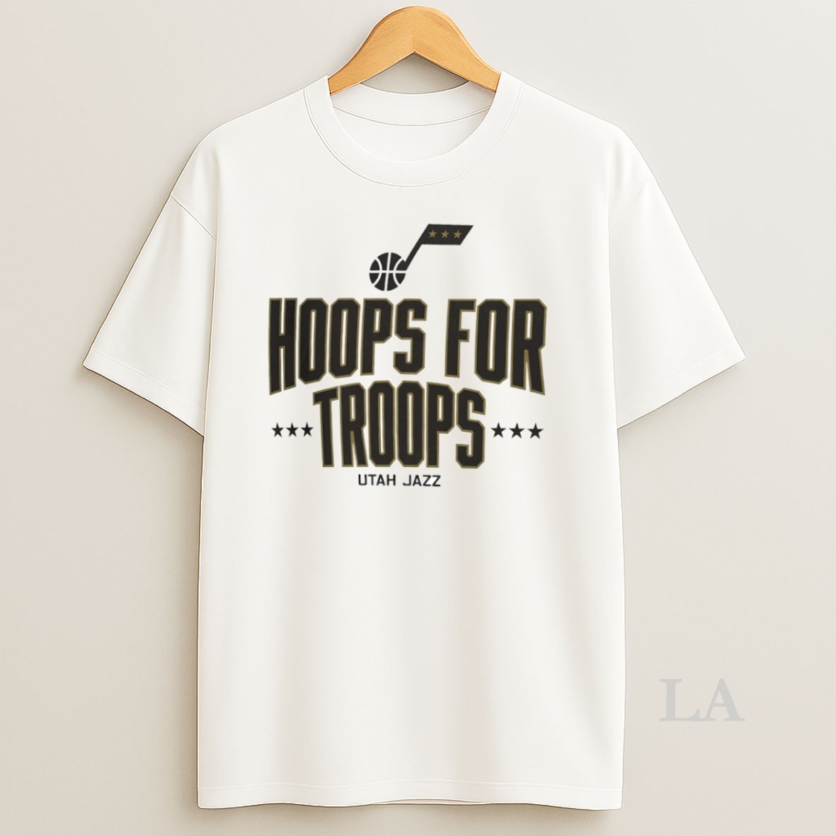 Original Hoops For Troops Utah Jazz Basketball Circle Shirt