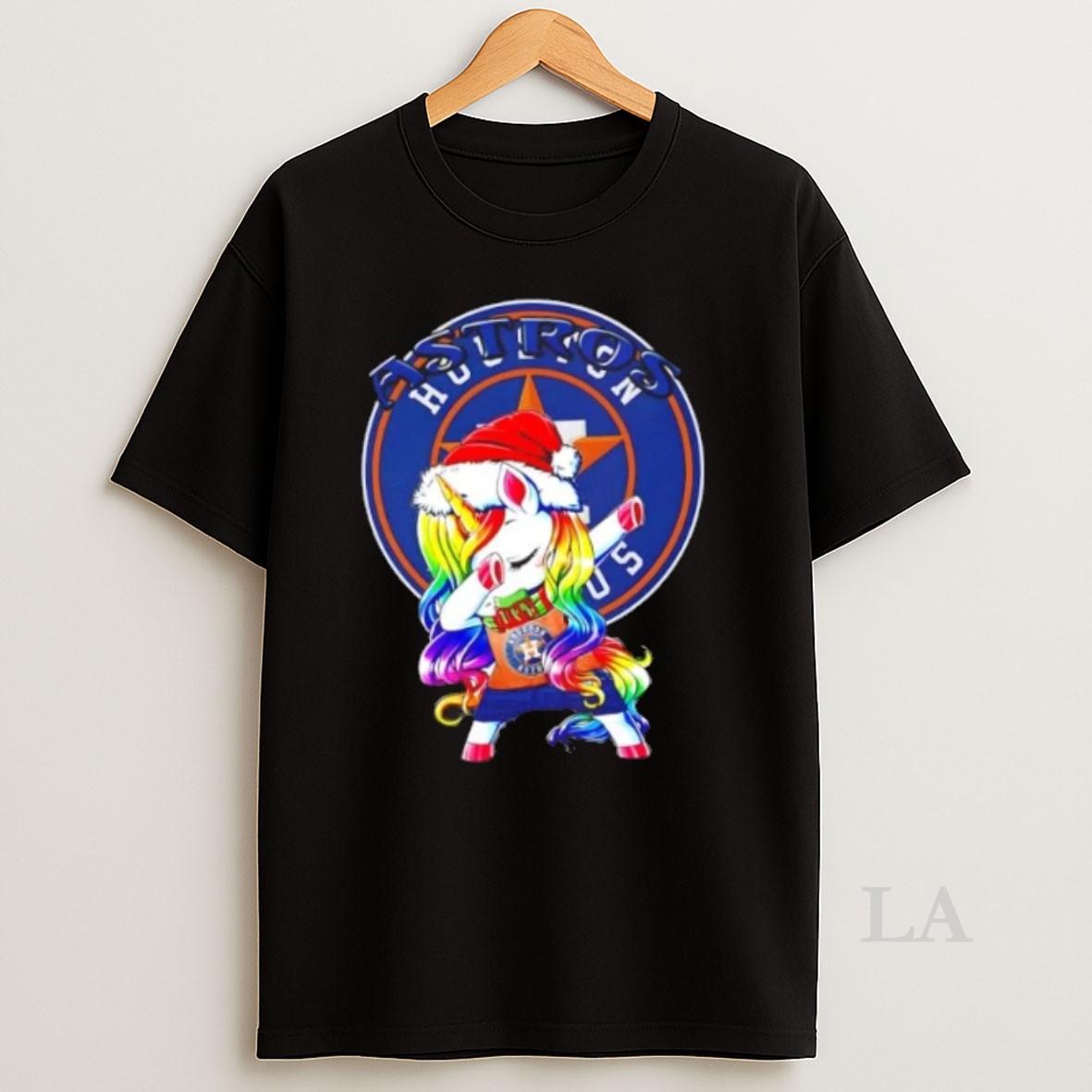 Original Houston Astros X Unicorn Santa Hat Dabbing Merry Christmas Shirt