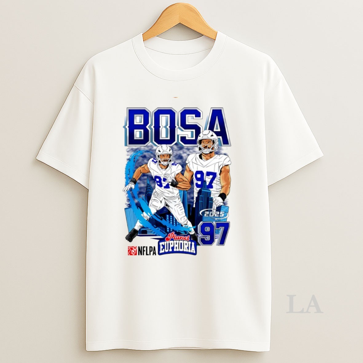 Original Joey Bosa 97 Buffalo Bills Football Skyline Comic Circle Shirt