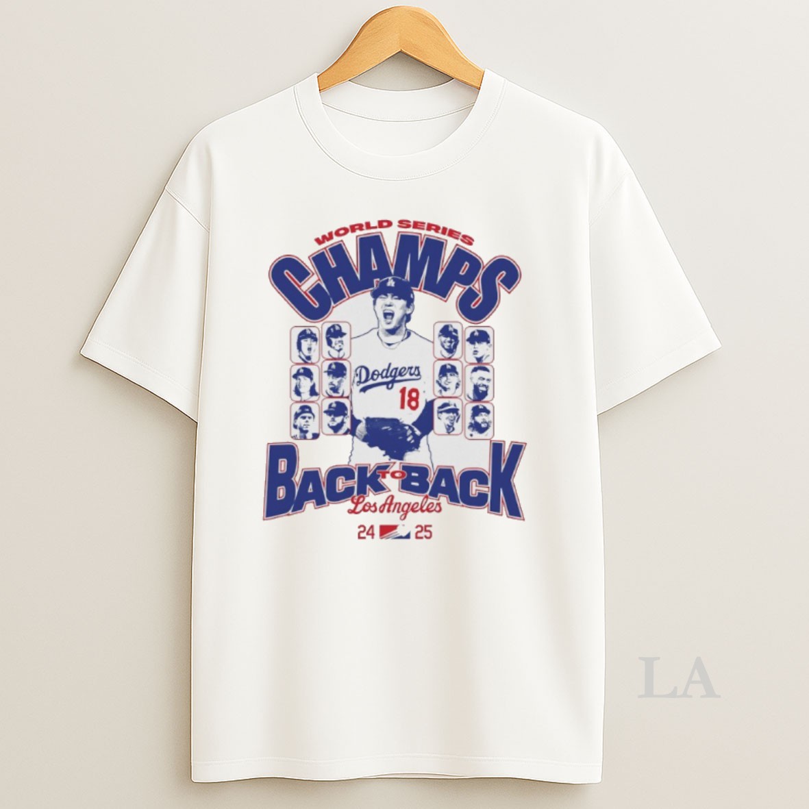 Original La Dodgers Back To Back 24 25 World Series Champs Shirt