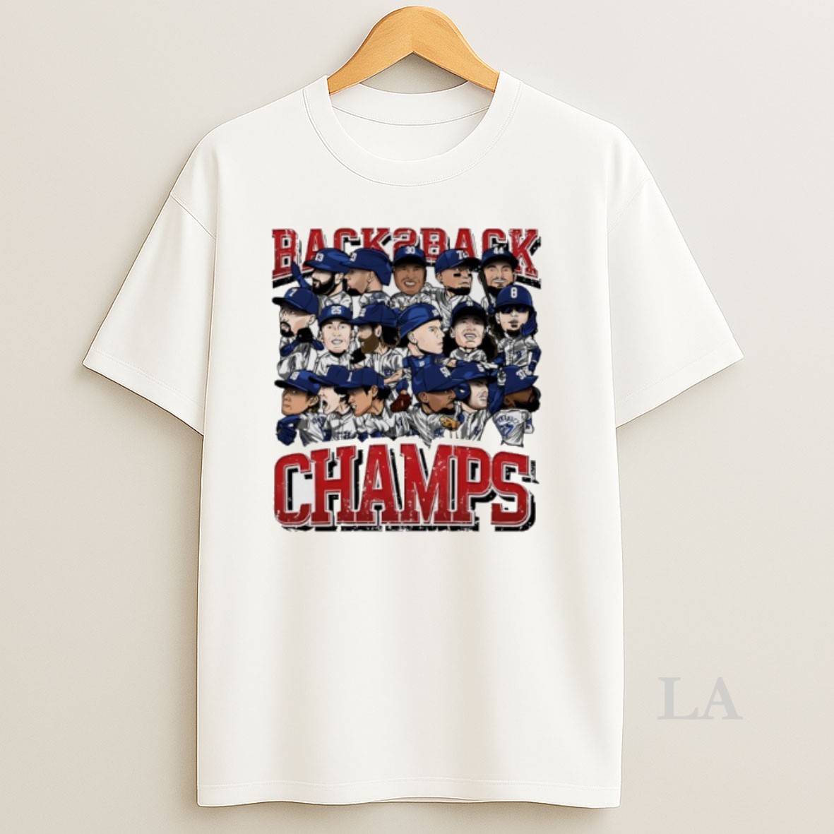 Original Los Angeles Dodgers 2025 Back 2 Back Champs Players Cartoon Shirt