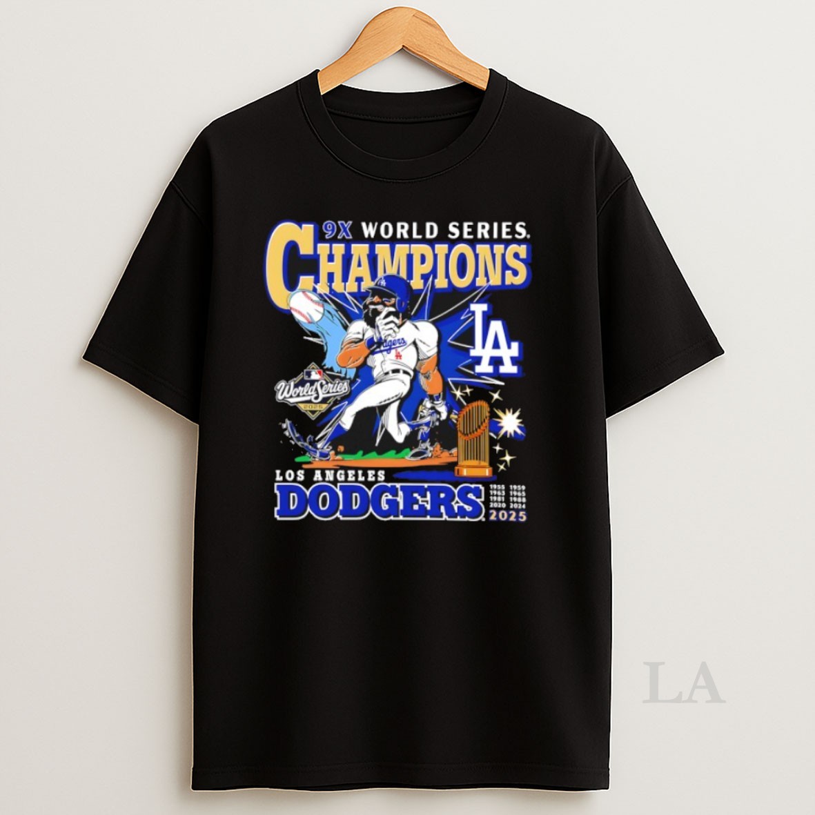 Original Los Angeles Dodgers 9x World Series Champions 2025 Player Cartoon Shirt