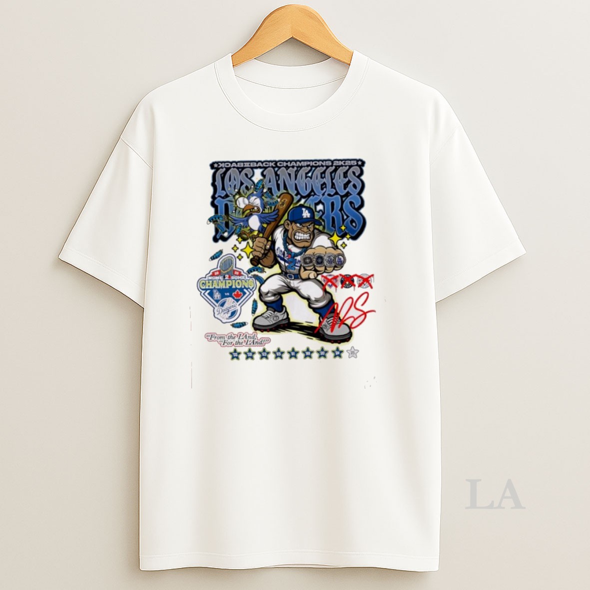 Original Los Angeles Dodgers Back 2k25 Champions None 2 Some Cartoon Shirt