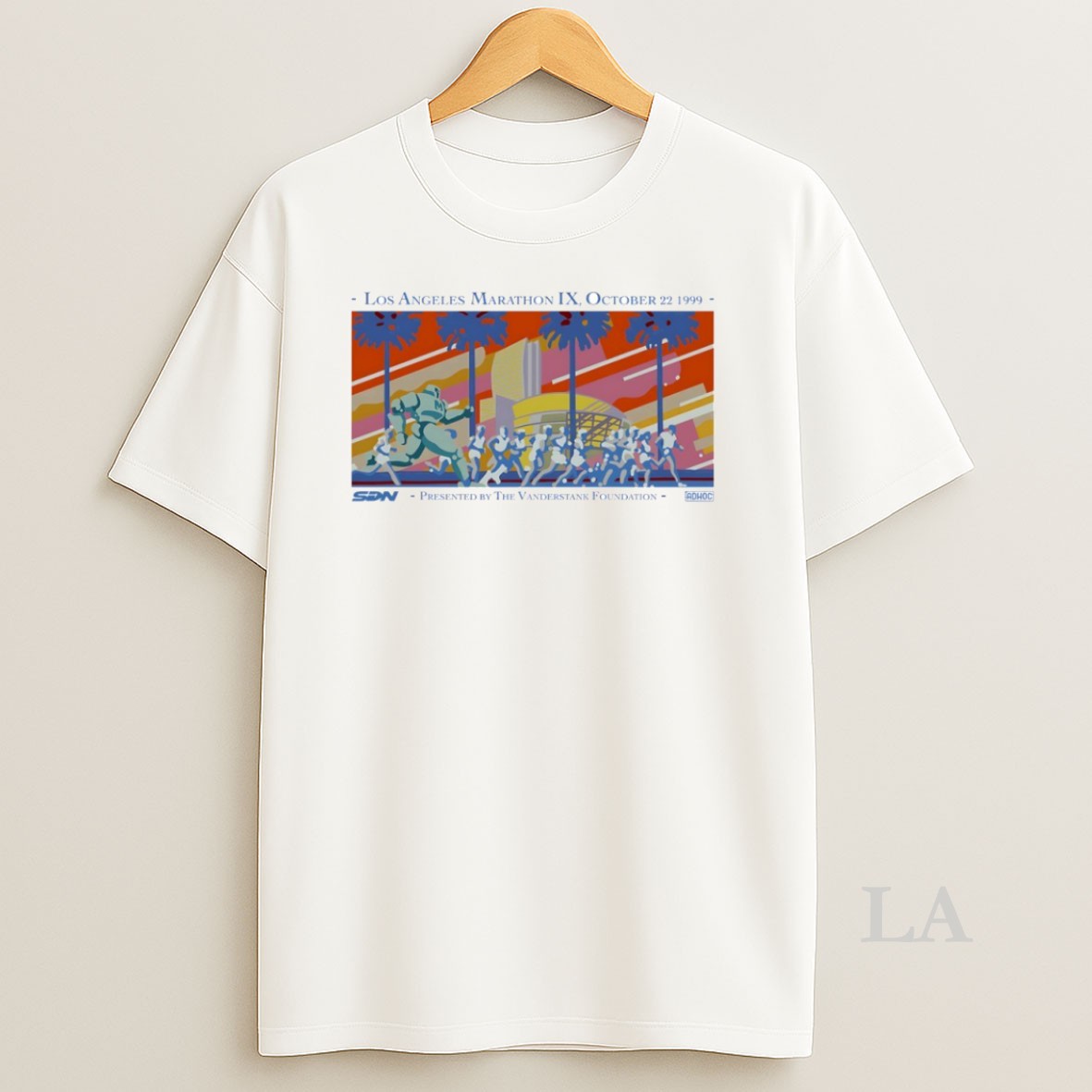 Original Los Angeles Marathon Ix October 22 1999 Presented By The Vanderstank Foundation Circle Shirt