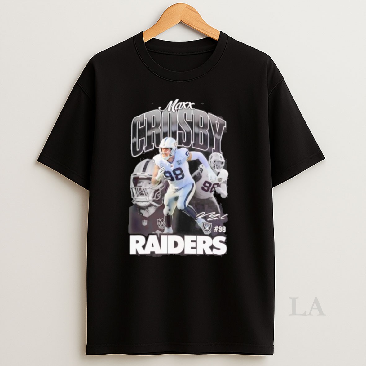 Original Maxx Crosby 98 Las Vegas Raiders Football Signature Graphic Shirt