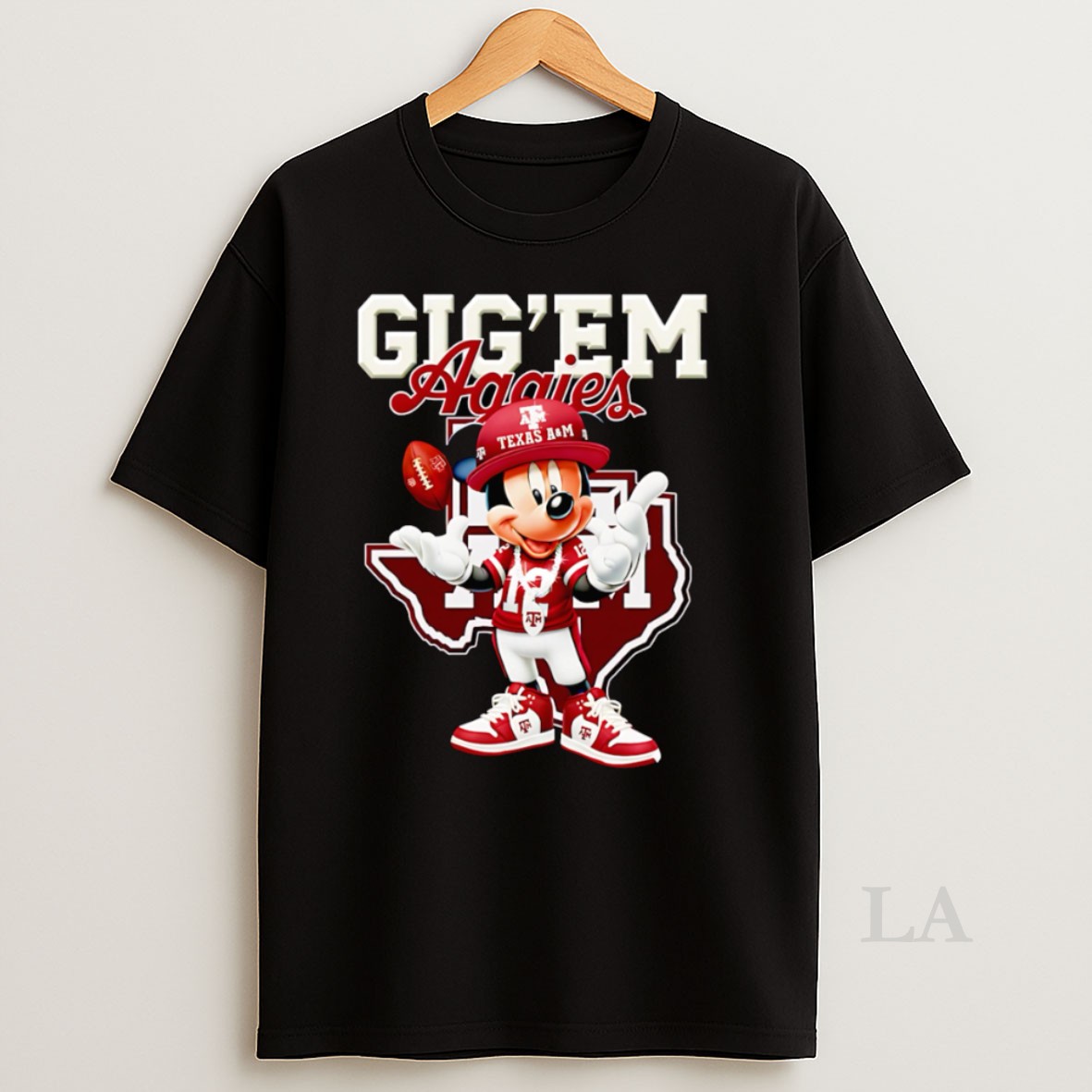 Original Mickey Mouse Gig Em Aggies Shirt