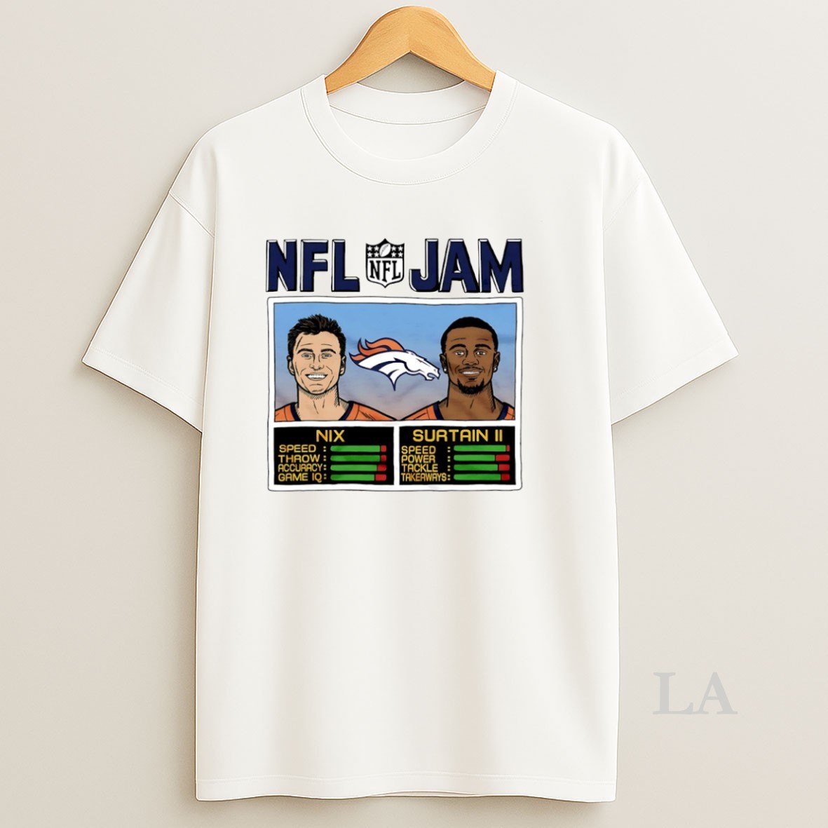 Original Nfl Jam Denver Broncos Bo Nix And Patrick Surtain Ii Circle Shirt