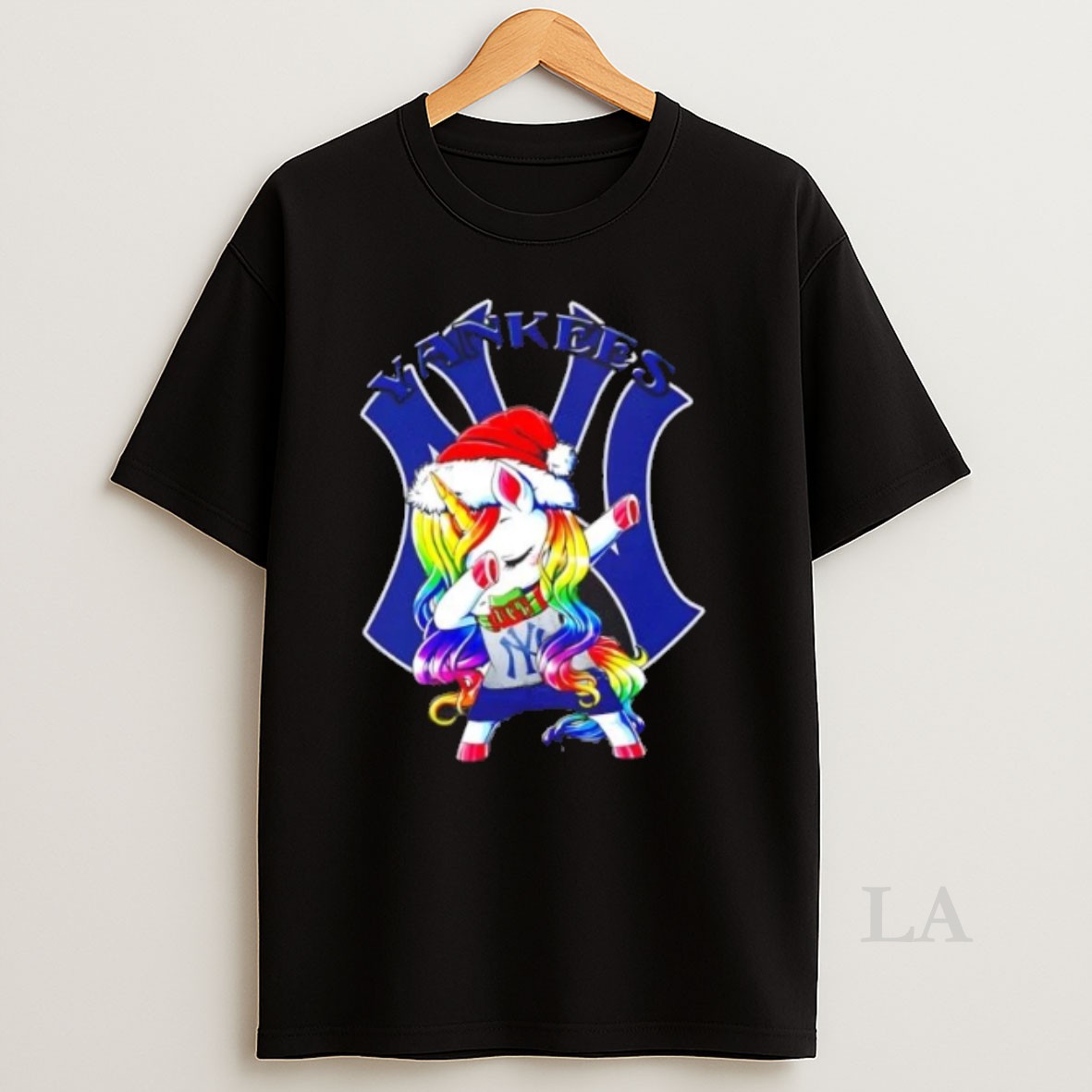 Original New York Yankees X Unicorn Santa Hat Dabbing Merry Christmas Shirt