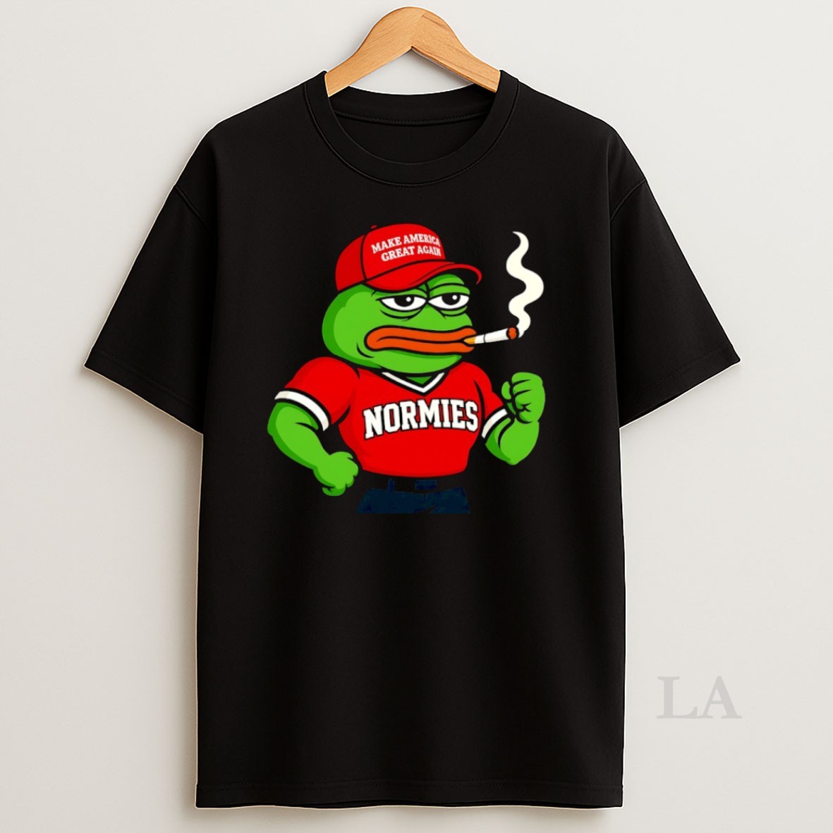 Original Pepe The Frog Smoking Wearing Make America Great Again Red Hat Shirt