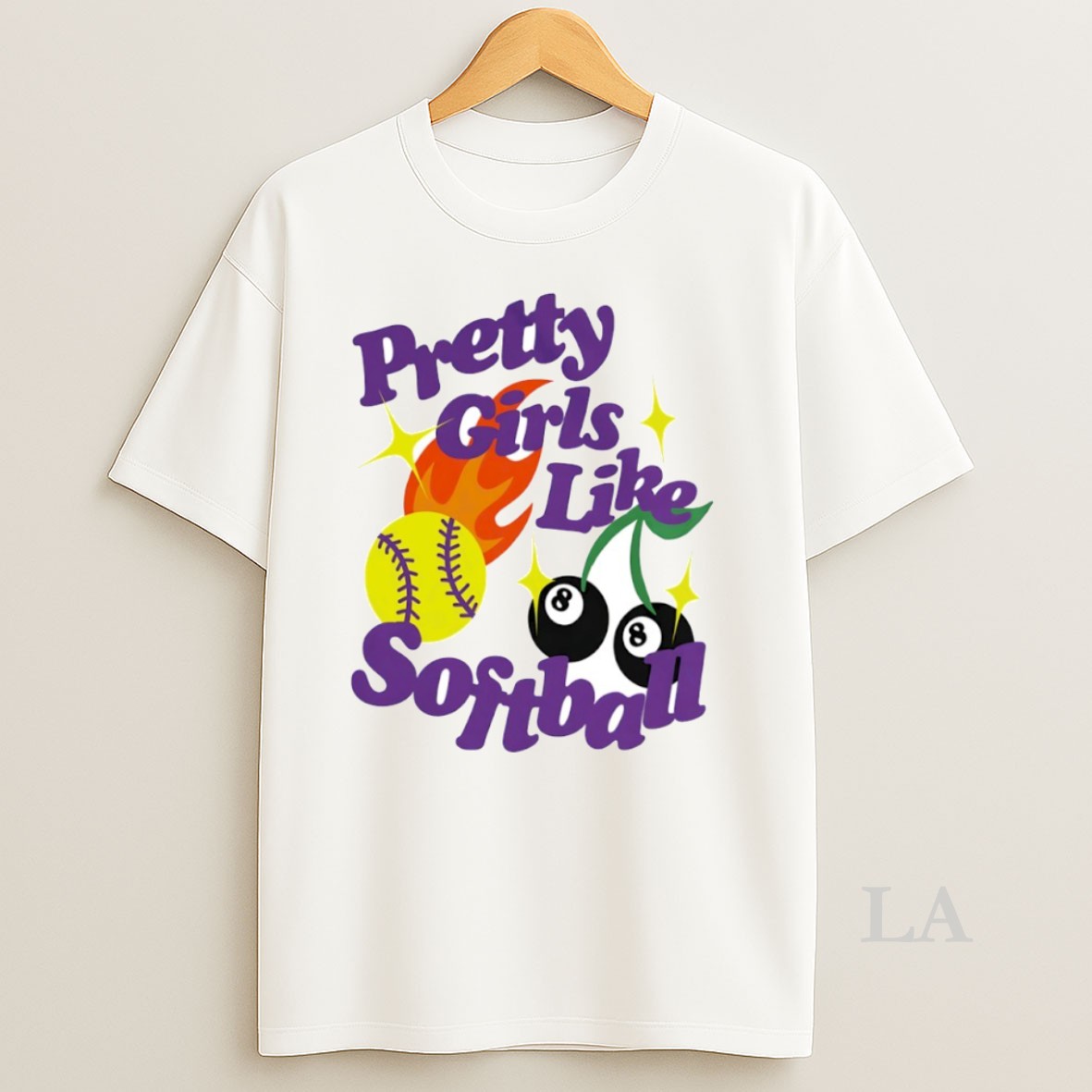 Original Pretty Girls Like Softball Circle Shirt