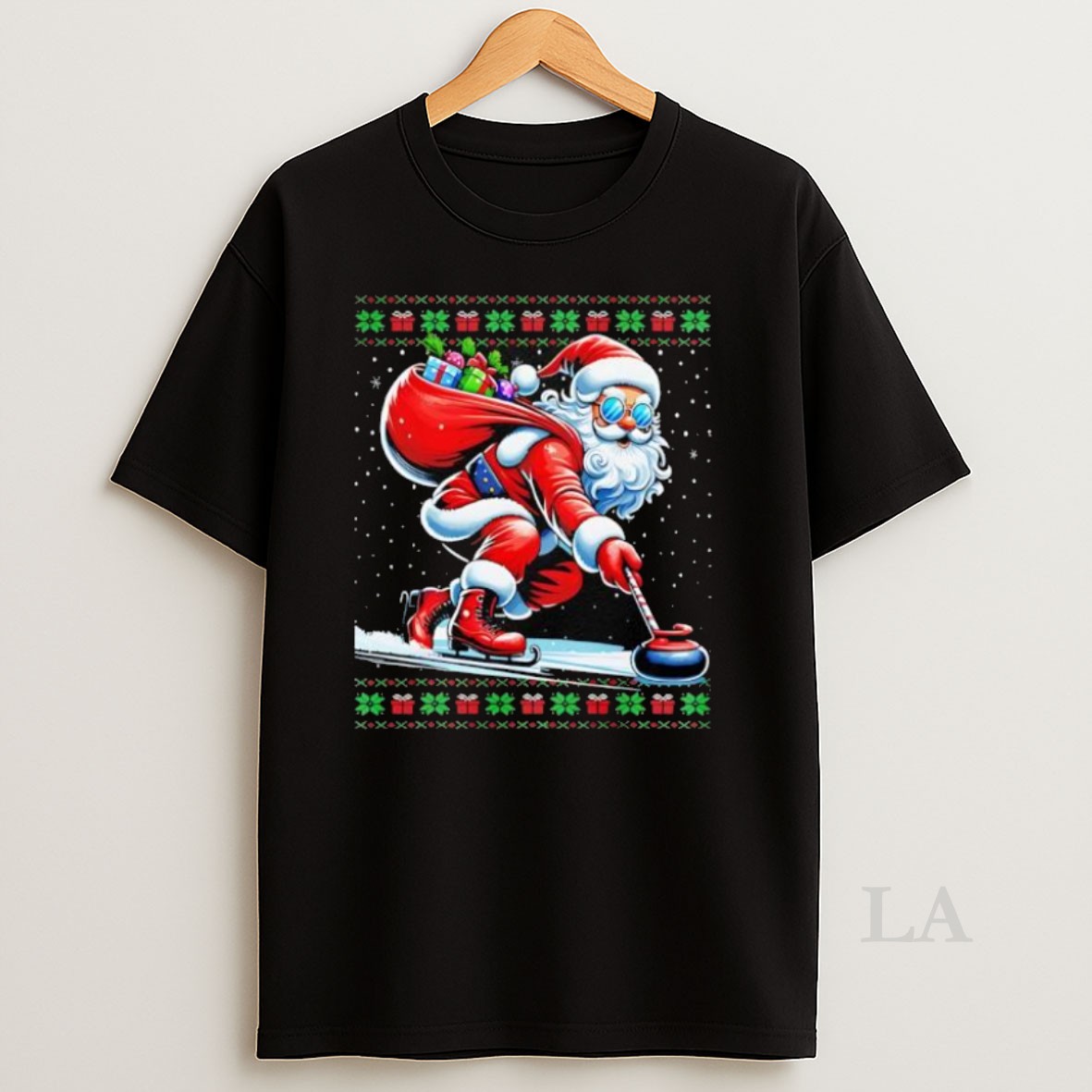 Original Santa Curling Ugly Christmas Shirt