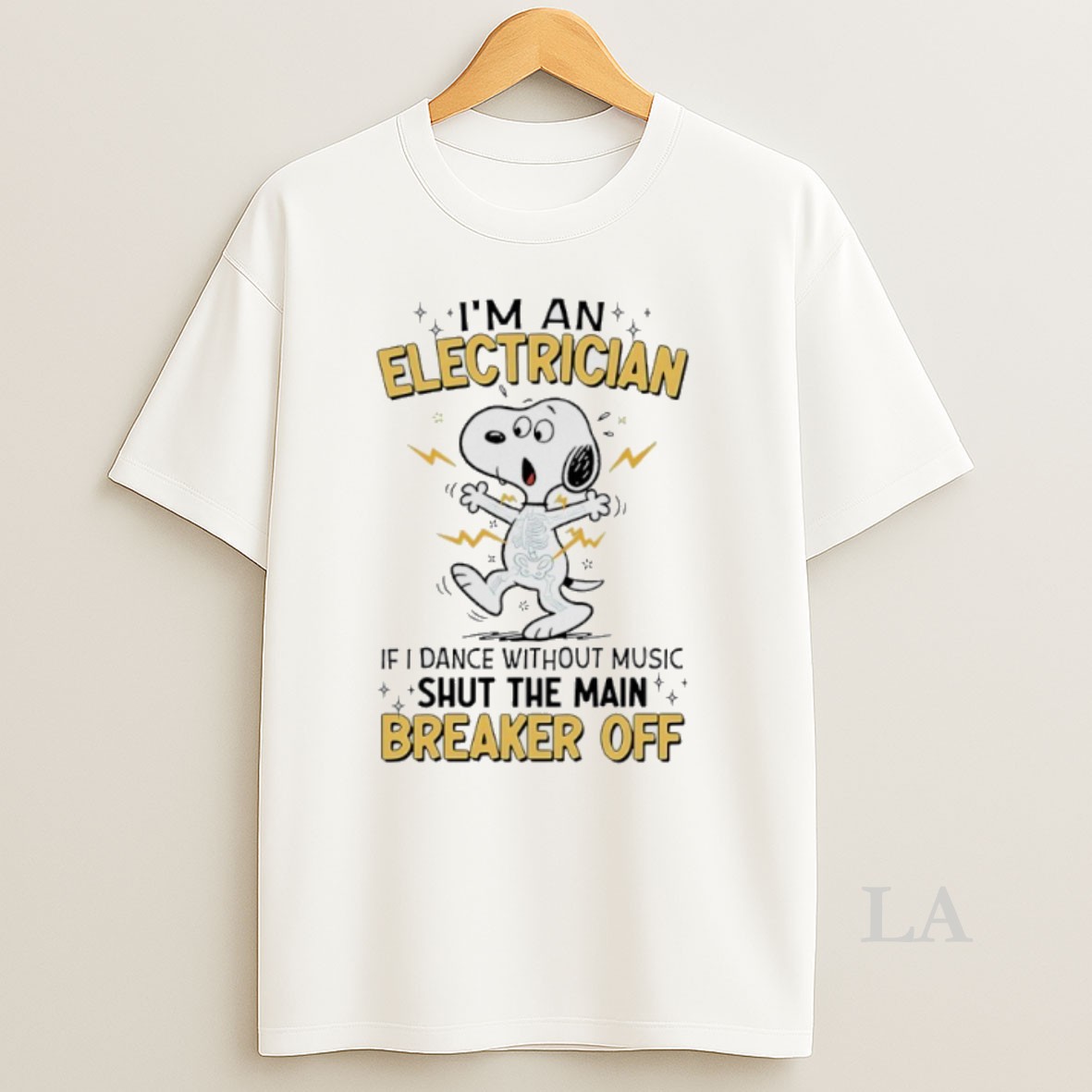 Original Snoopy Im An Electrician If I Dance Without Music Shut The Main Breaker Off Shirt