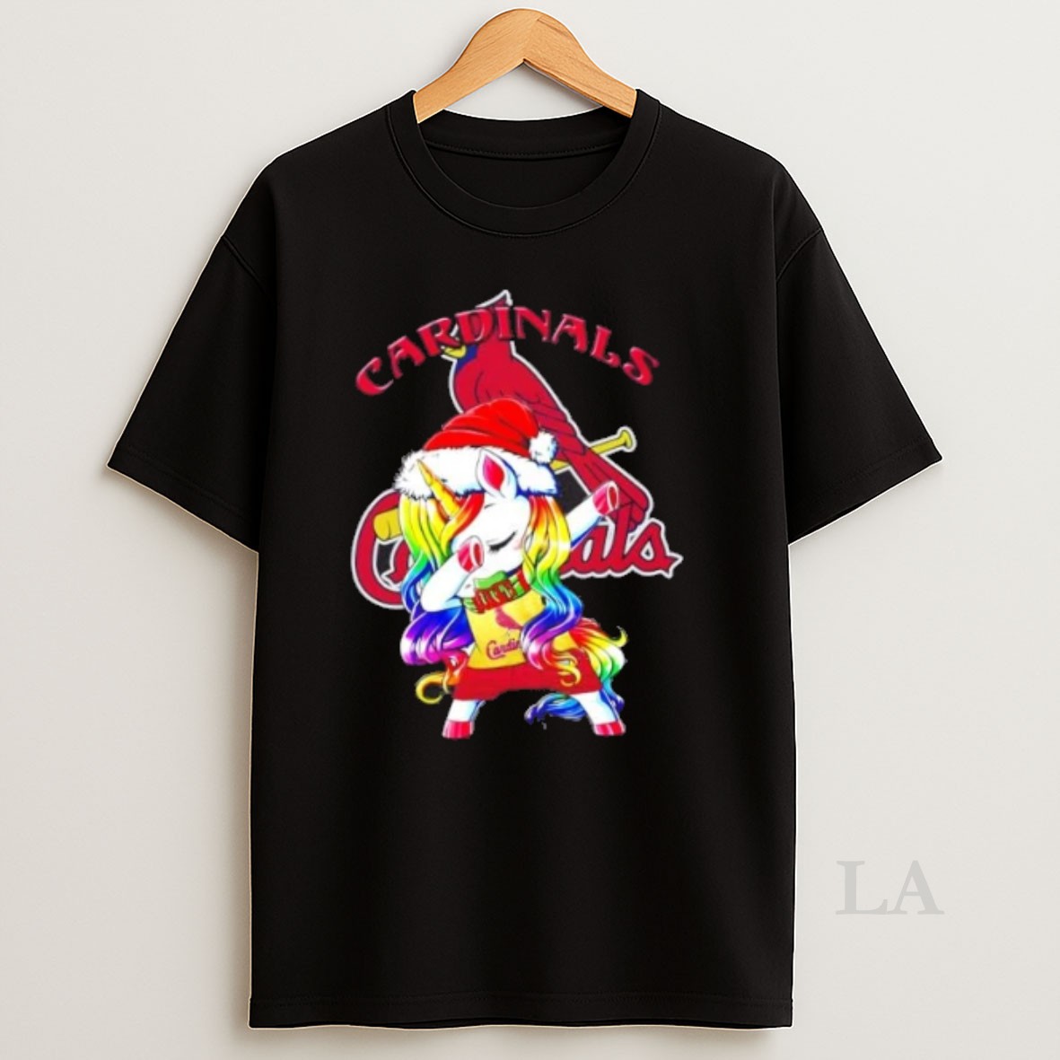 Original St Louis Cardinals X Unicorn Santa Hat Dabbing Merry Christmas Shirt