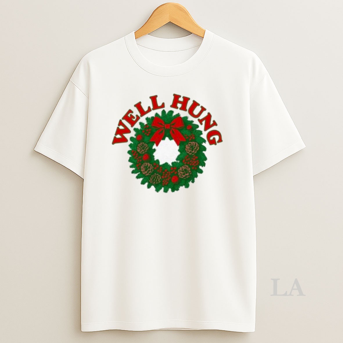 Original Well Hung Green Pine Boughs Christmas Graphic Shirt