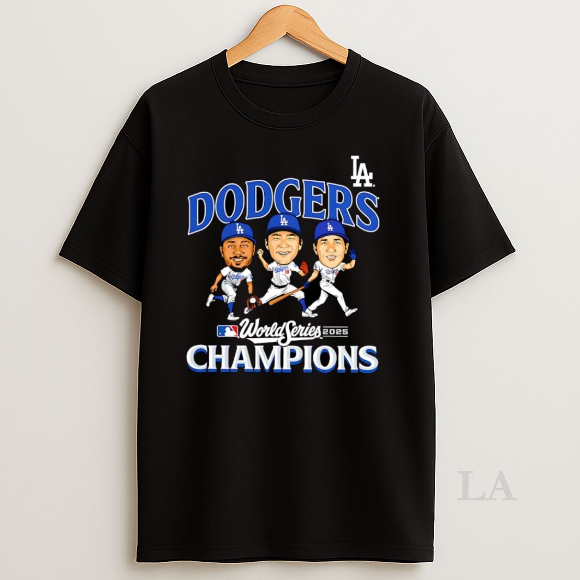 Original Yoshinobu Yamamoto Mookie Betts And Shohei Ohtani Los Angeles Dodgers World Series Champions 2025 Caricature Signature Shirt