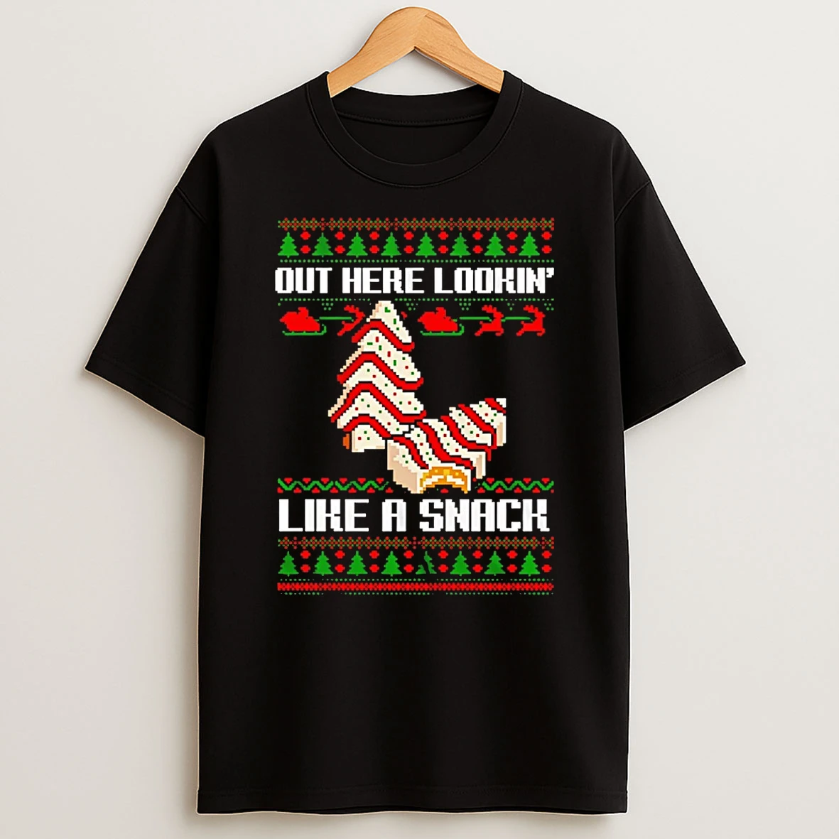 Out Here Lookin Like A Snack Christmas Tree Ugly 2025 Shirts