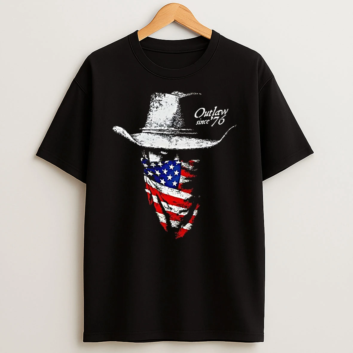 Outlaw Since76 Cowboy Hat Face Mask American Vintage Shirts