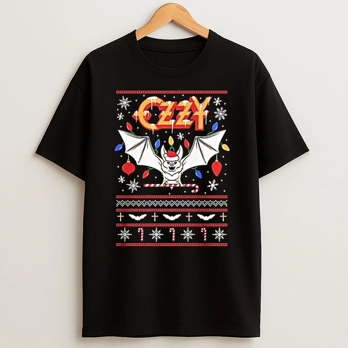 Ozzy Osbourne Black Sabbath Ozzy Bat 2025 Holiday Christmas Ugly Shirts