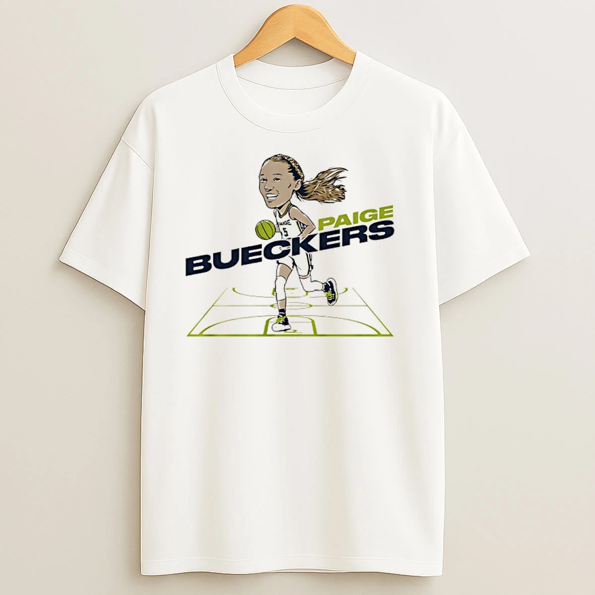 Paige Bueckers Roy Dallas Wings Rookie Of The Year 2025 Caricature T Shirts
