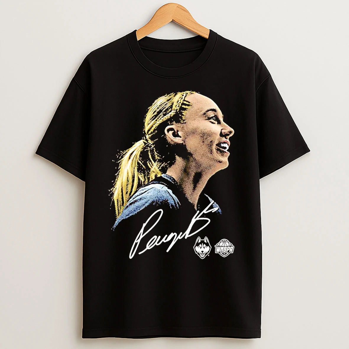 Paige Bueckers Portrait Signature Uconn Huskies T Shirts