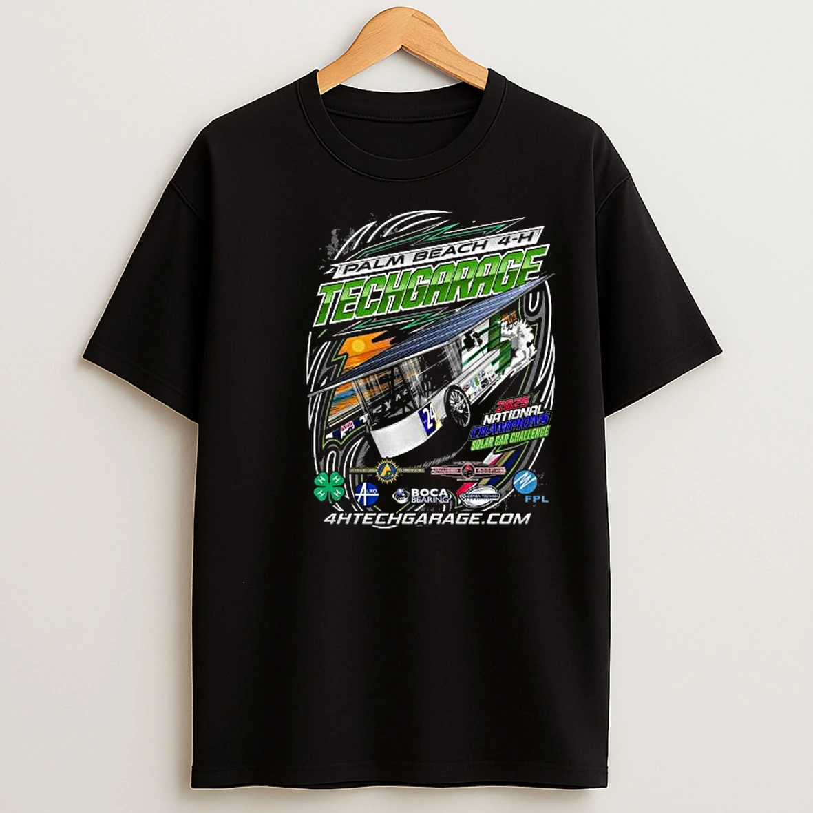 Palm Beach 4 H Techgarage 2025 National Champions Solar Car Challenge Circle Black T Shirts
