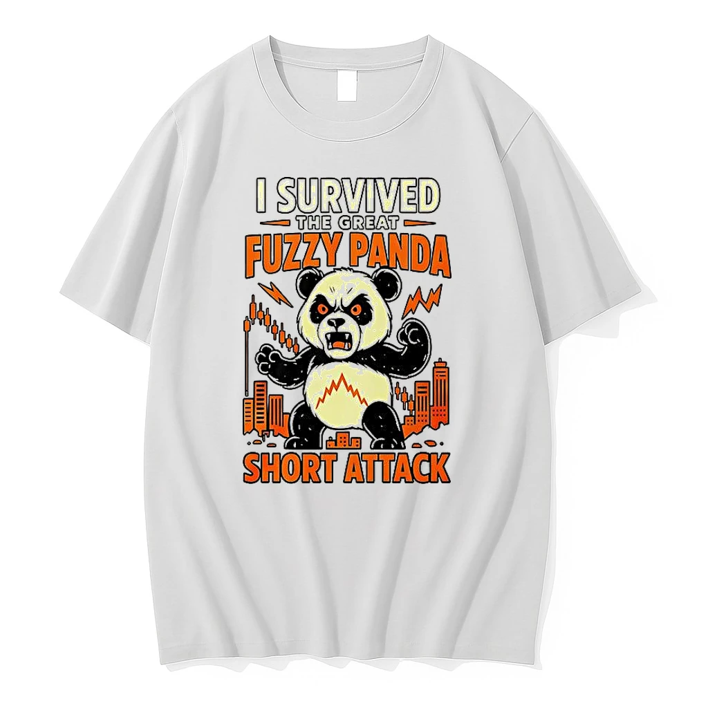 Panda I Survived The Great Fuzzy Panda Short Attack Shirts