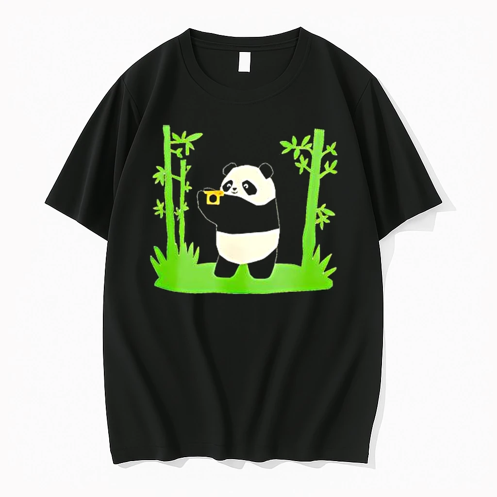 Panda Holding The Camera Cartoon Shirts
