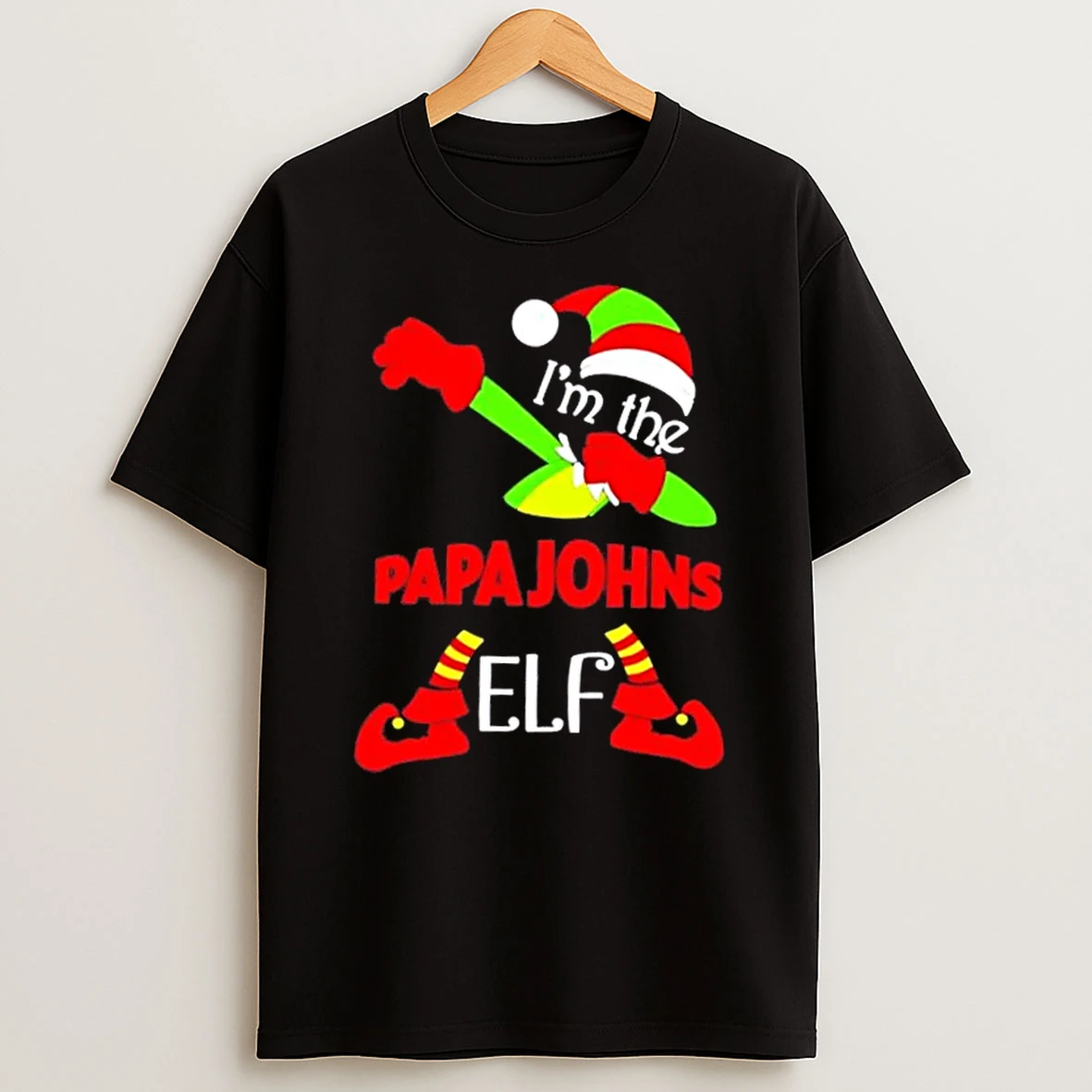 Papa Johns Im The Elf Dabbing Merry Christmas Shirts