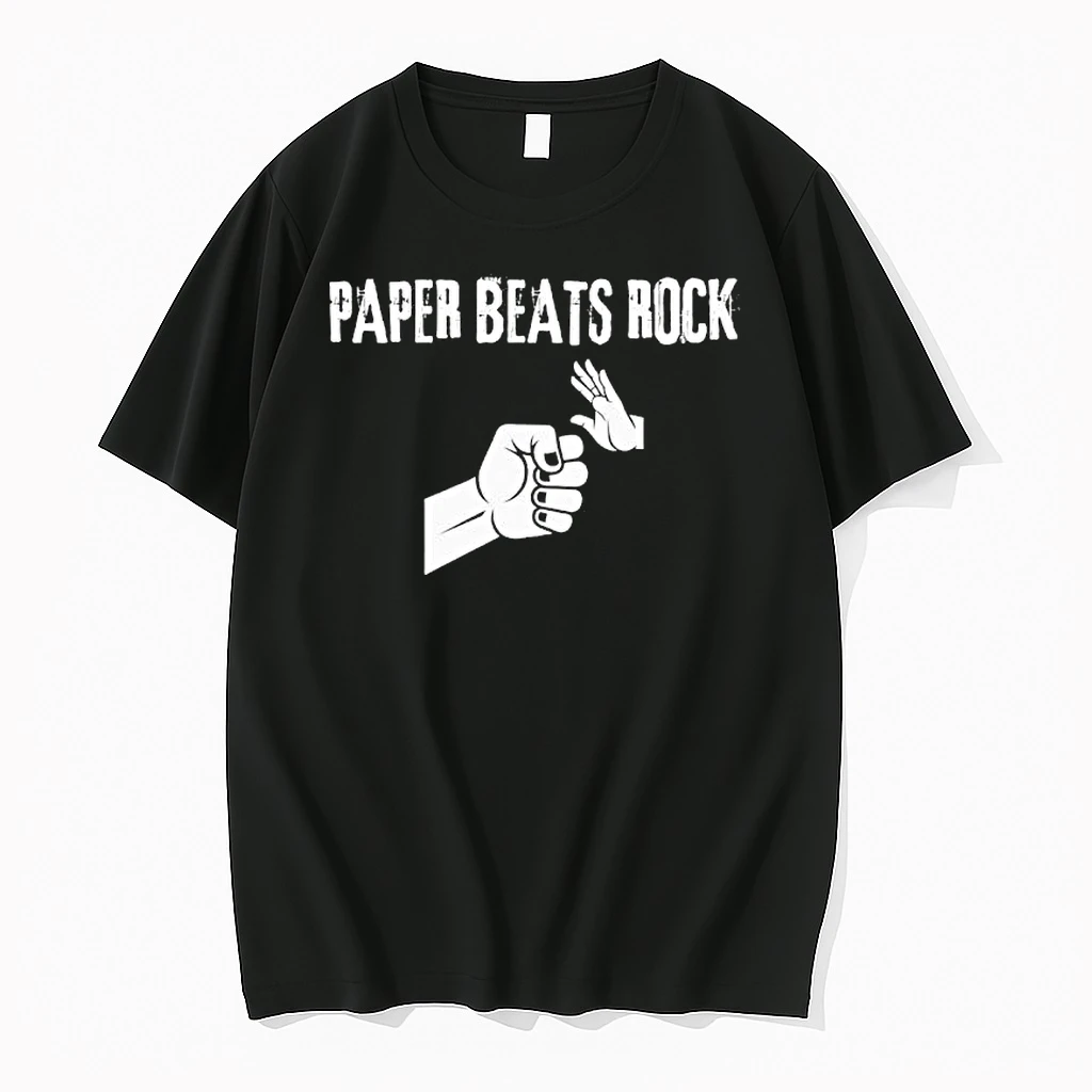 Paper Beats Rock Funny Gamer Geek Shirts