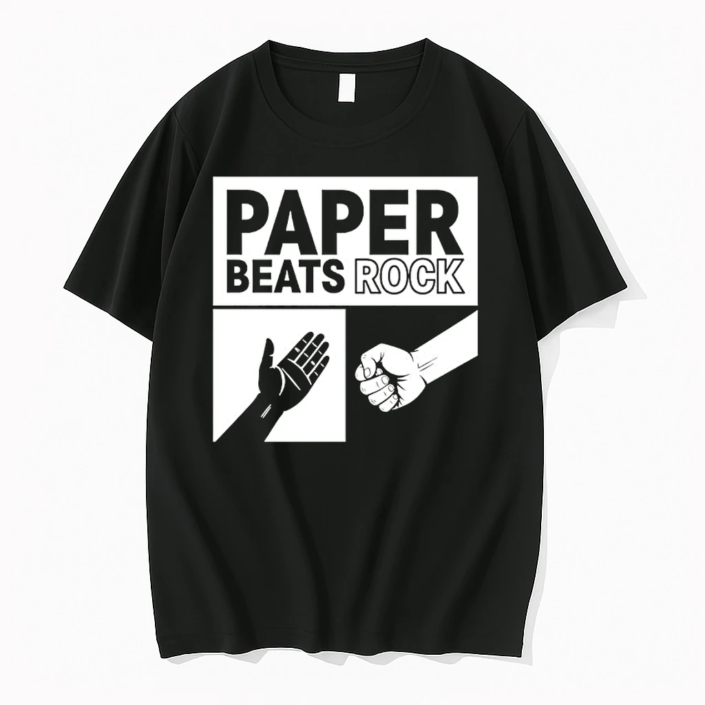 Paper Beats Rock Retro Hand Game Shirts