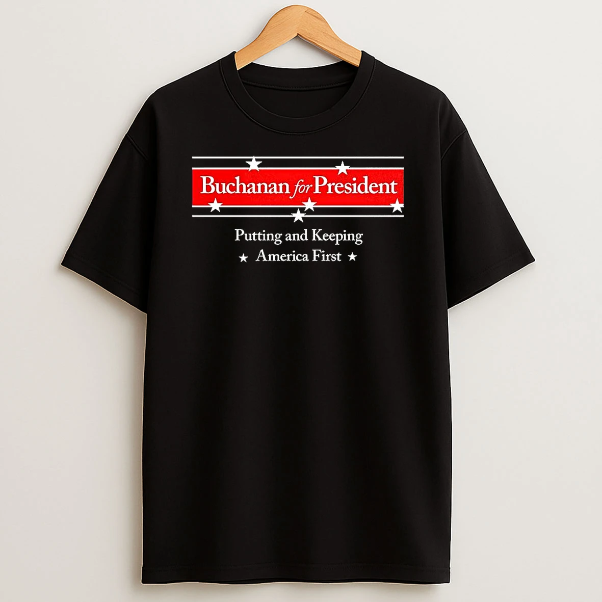 Pat Buchanan For Presidential 1992 Putting And Keeping American First Shirts