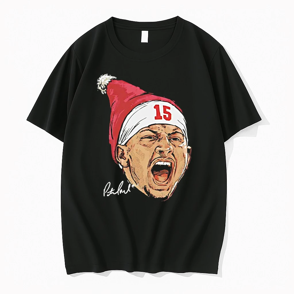 Patrick Mahomes Kansas City Chiefs In Christmas Santa Hat Signature Shirts
