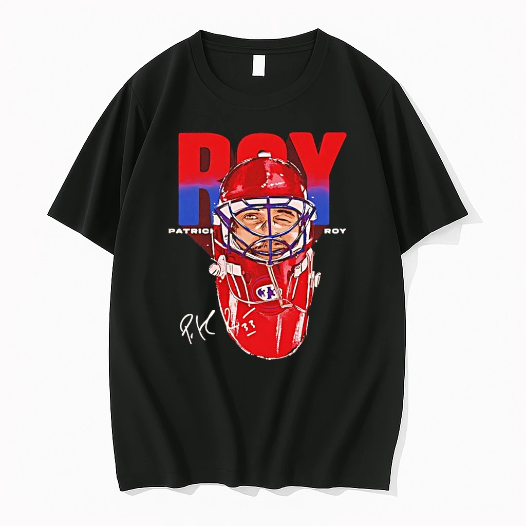Patrick Roy Montreal Goalie Hockey Player Mask Signature Shirts