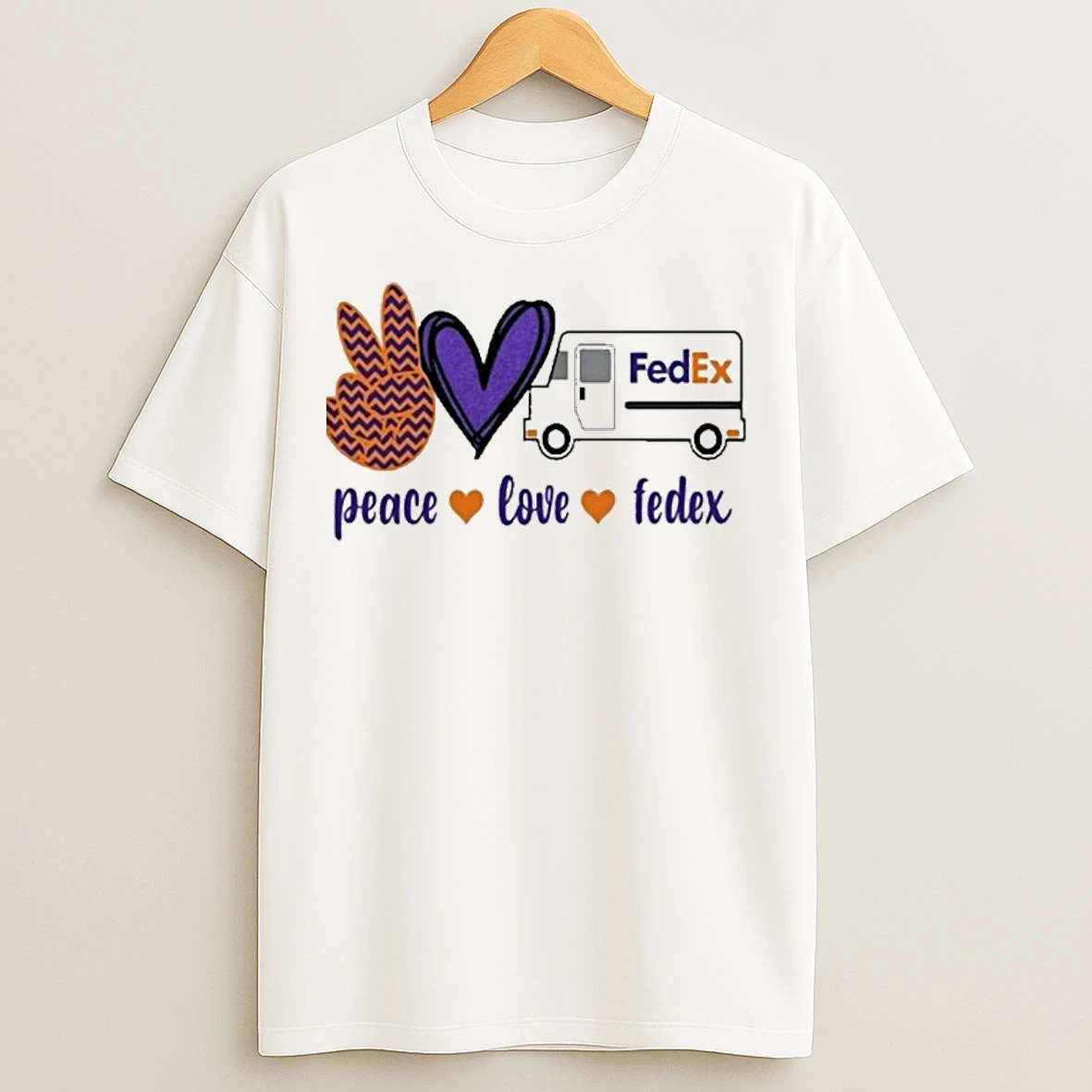 Peace Love Fedex Hand Love Car T Shirts
