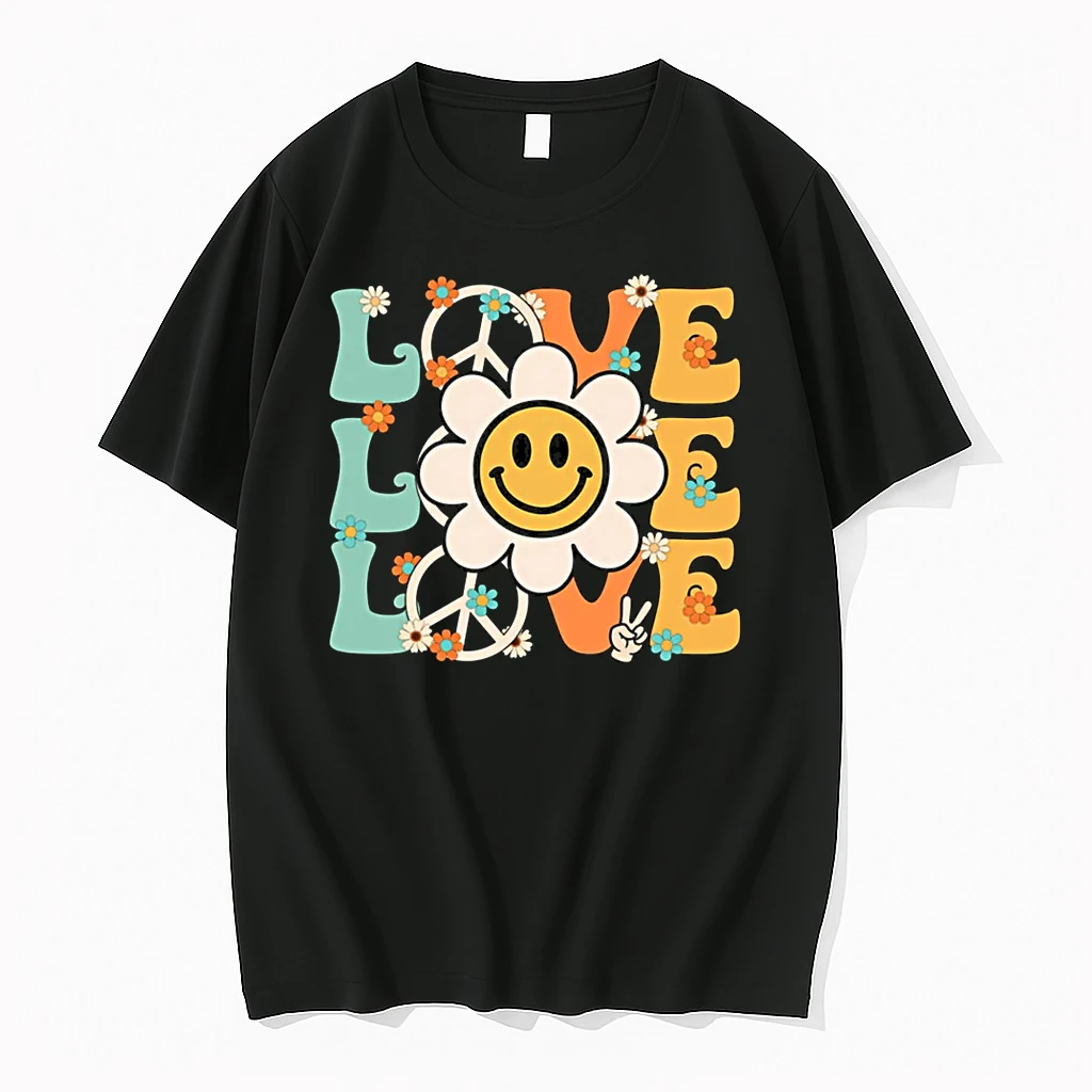 Peace Sign Love Flower 60s 70s Tie Dye Hippie Costume Shirts