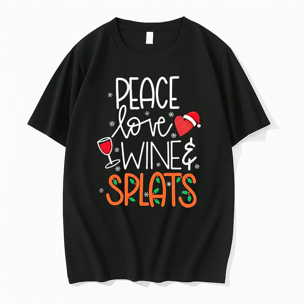 Peace Love Wine And Splats Christmas Shirts