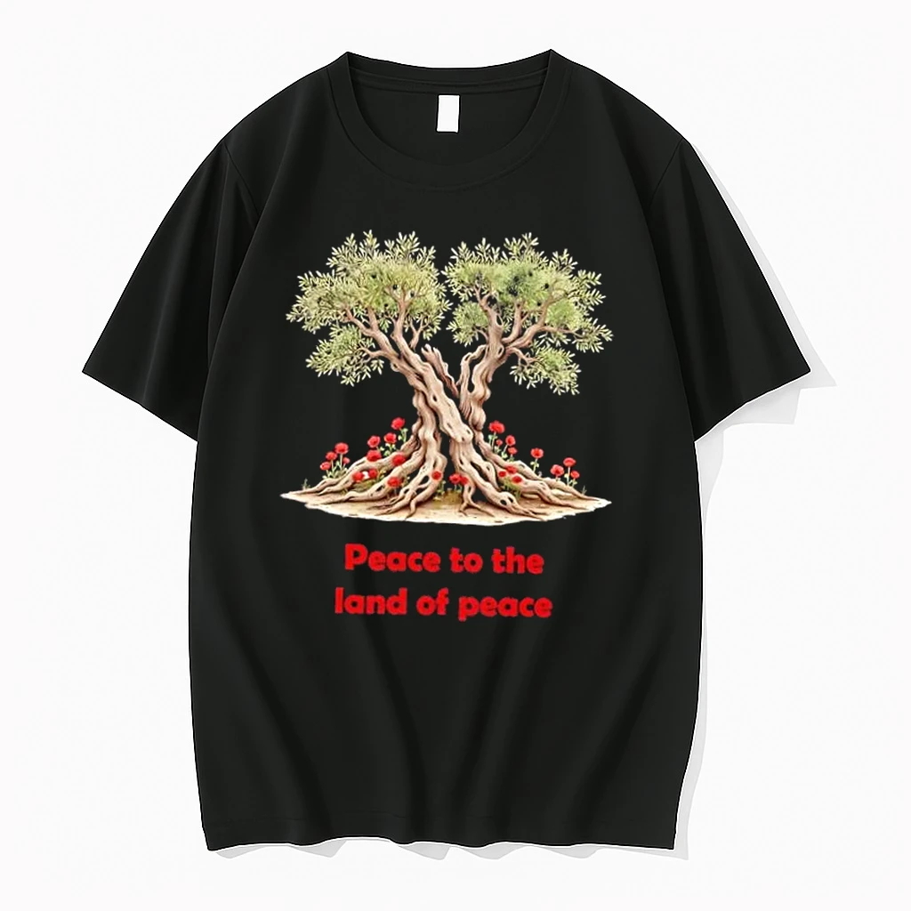 Peace To The Land Of Peace Hand Drawn Olive Shirts