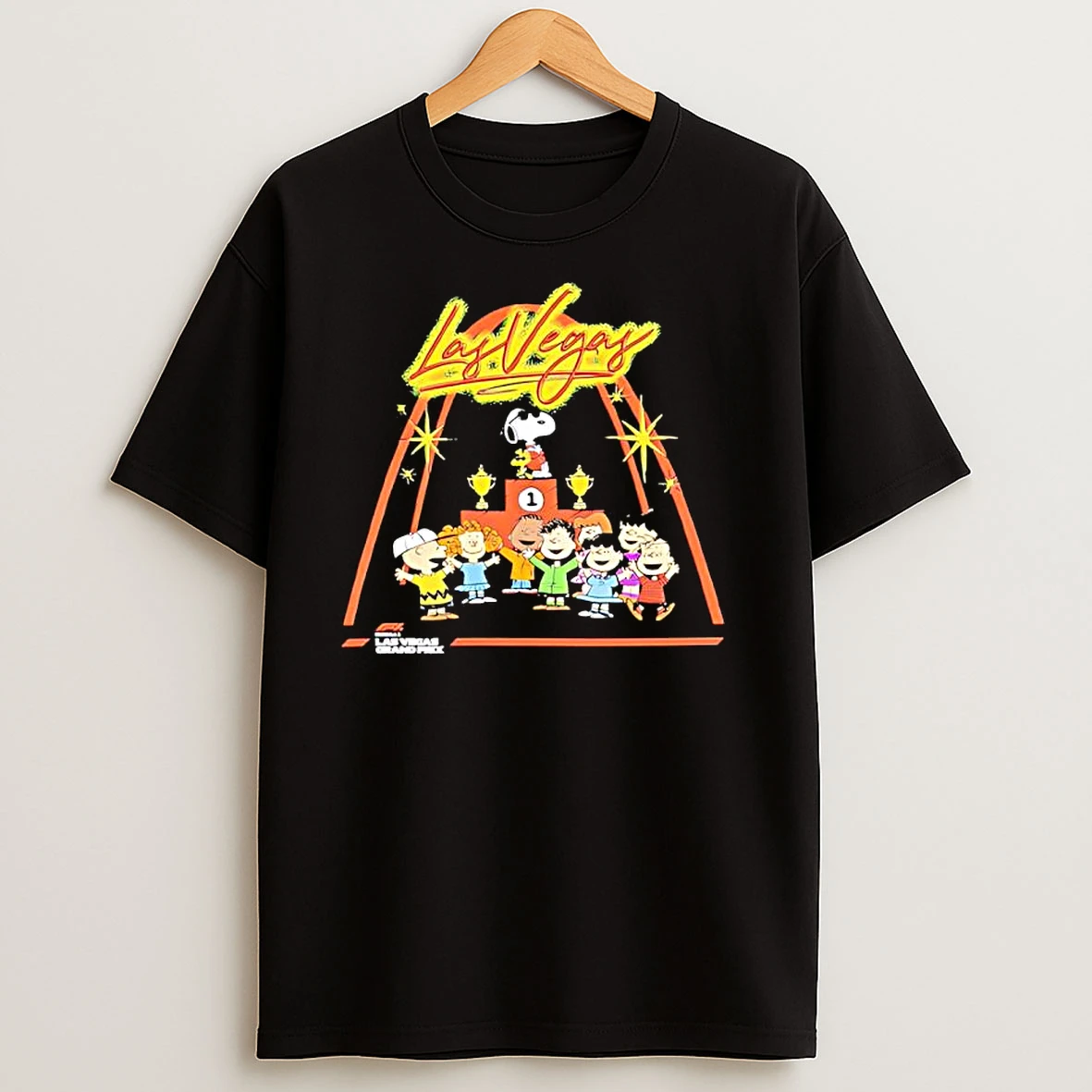 Peanuts Characters And Las Vegas Podium T Shirts