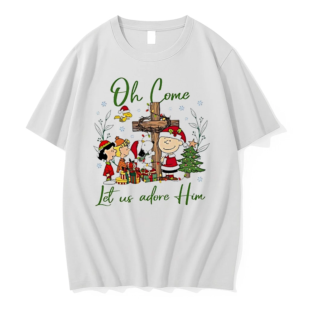 Peanuts Christmas Oh Com Let Us Adore Him Shirts