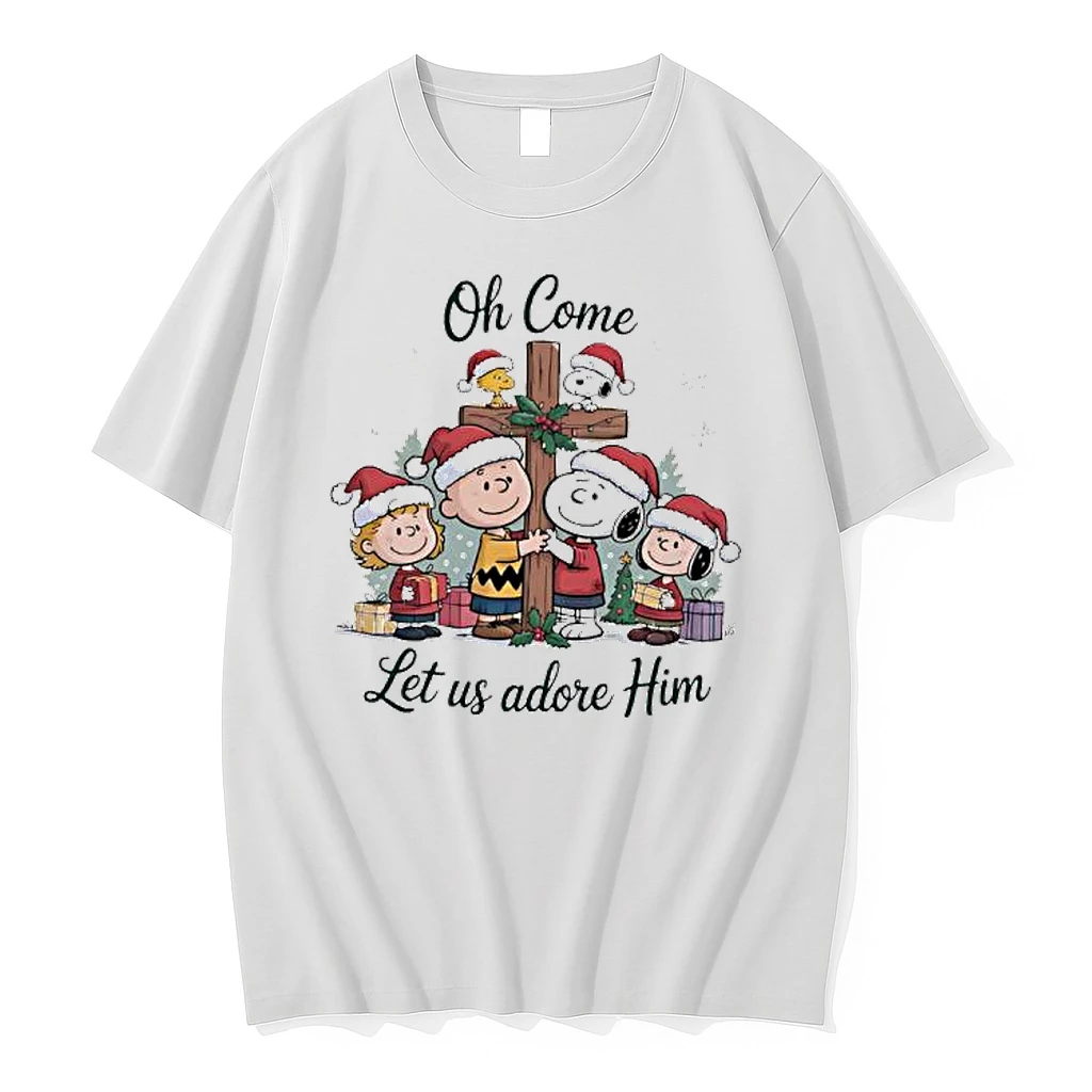 Peanuts Nativity Christmas Oh Come Let Us Adore Him Shirts