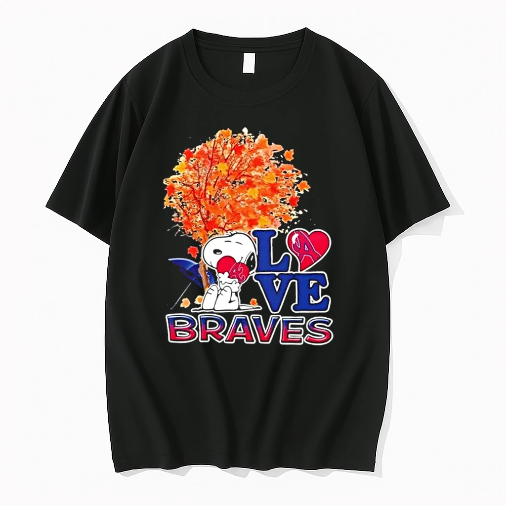 Peanuts Snoopy Hug Heart I Love Atlanta Braves Shirts