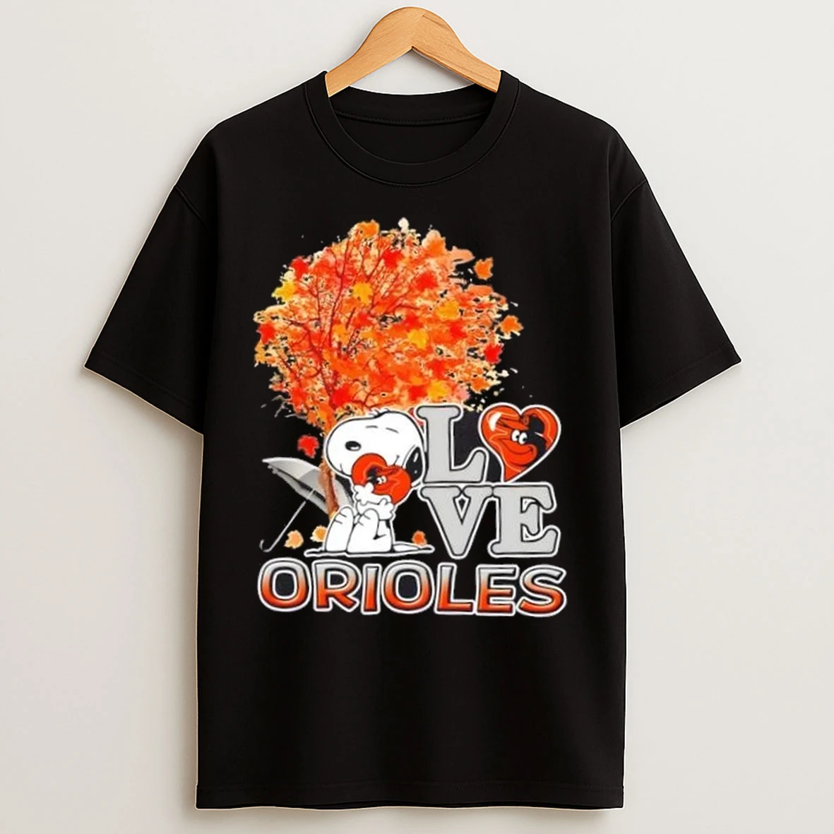 Peanuts Snoopy Hug Heart I Love Baltimore Orioles T Shirts
