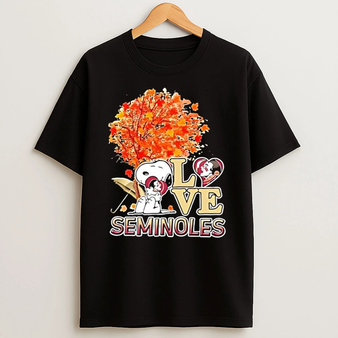 Peanuts Snoopy Hug Heart I Love Florida State Seminoles Shirts