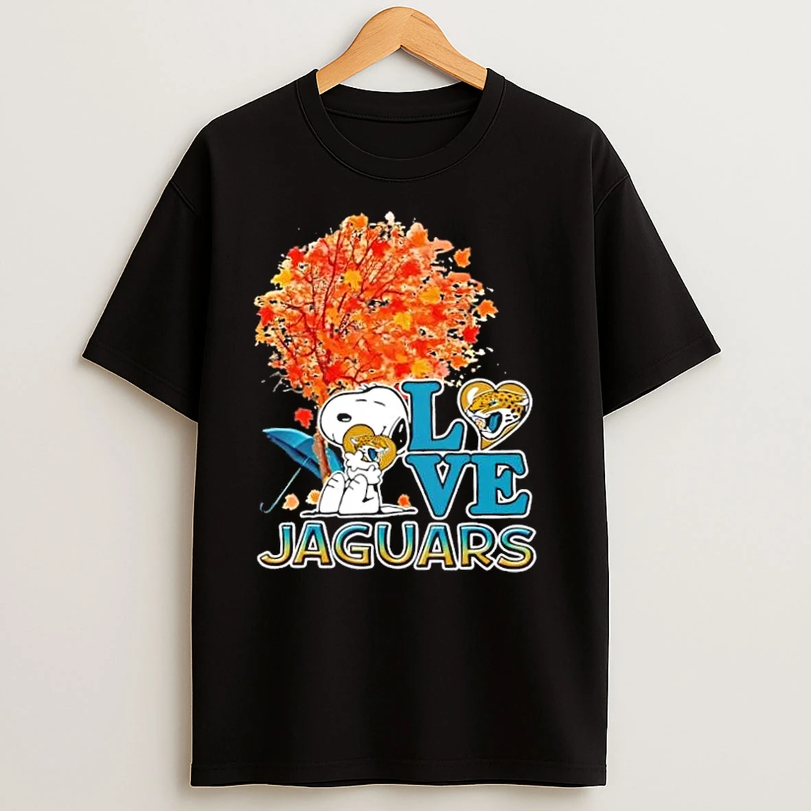 Peanuts Snoopy Hug Heart I Love Jacksonville Jaguars T Shirts